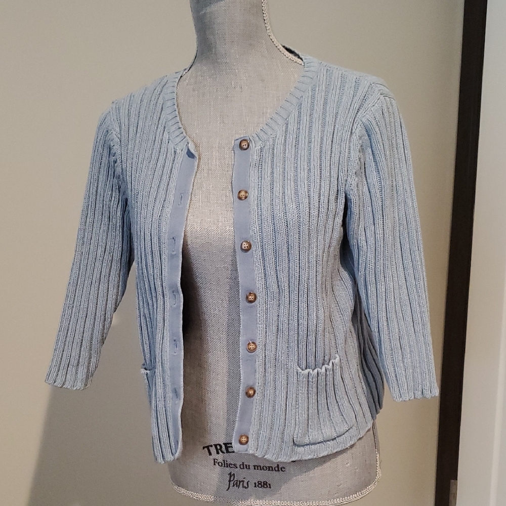 Liz Claiborne Light Blue Cardigan Sweater
